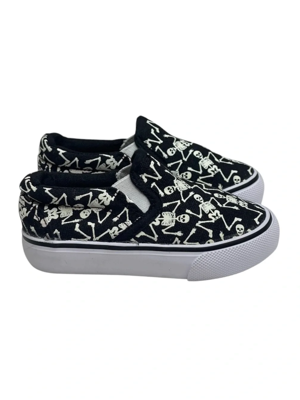 new Tommy Bahama ☠︎︎ Skeleton Print Slip On Sneakers ☠︎︎ Glow in the Dark ☠︎︎ 5